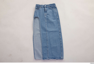 Ashley Clothes  330 blue long denim skirt split side…